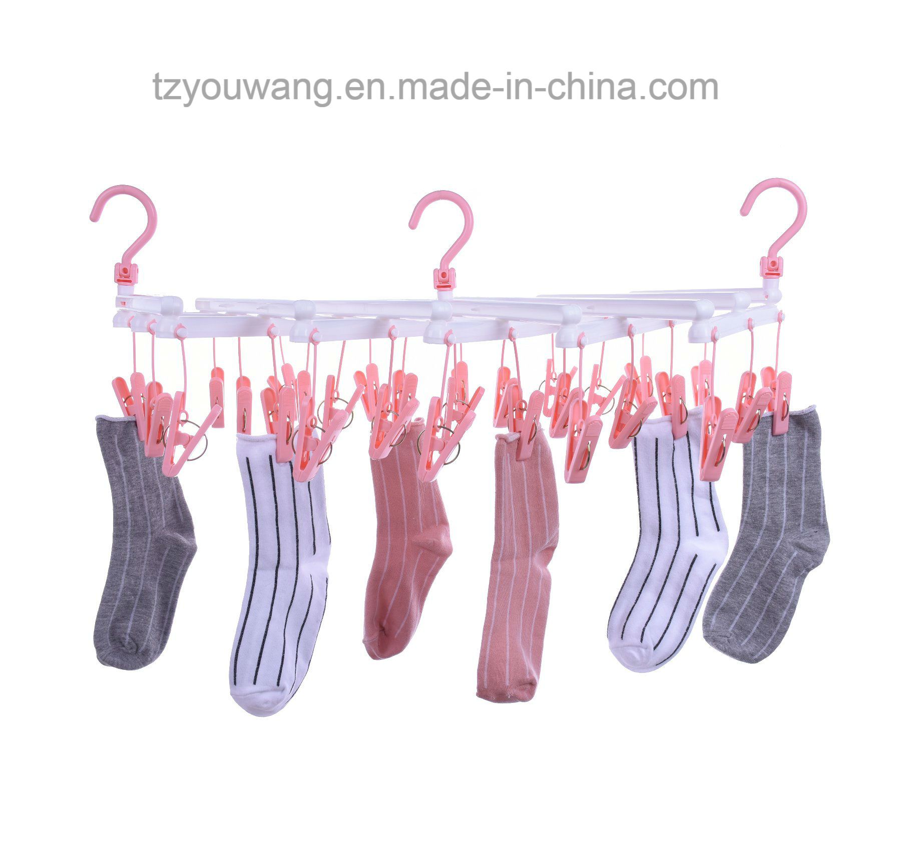 Plastic Folding Underwear Hanger with 29clips