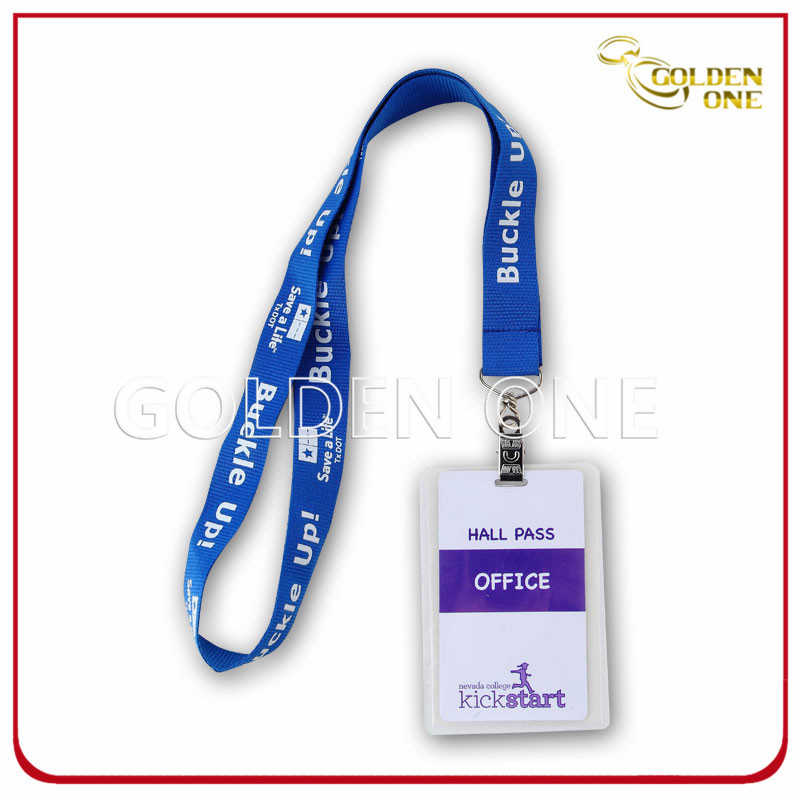 Factory Supply Polyester Badge Holder Witth Printed Lanyard