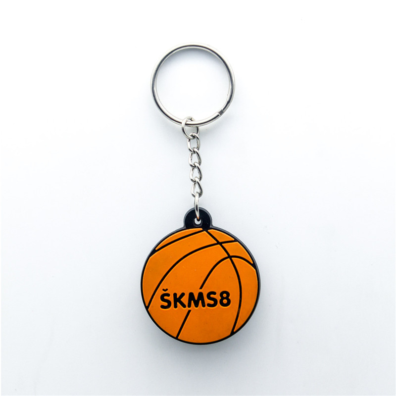 Basketball Sport PVC Label Key Chain Flexible Rubber Football Gift House