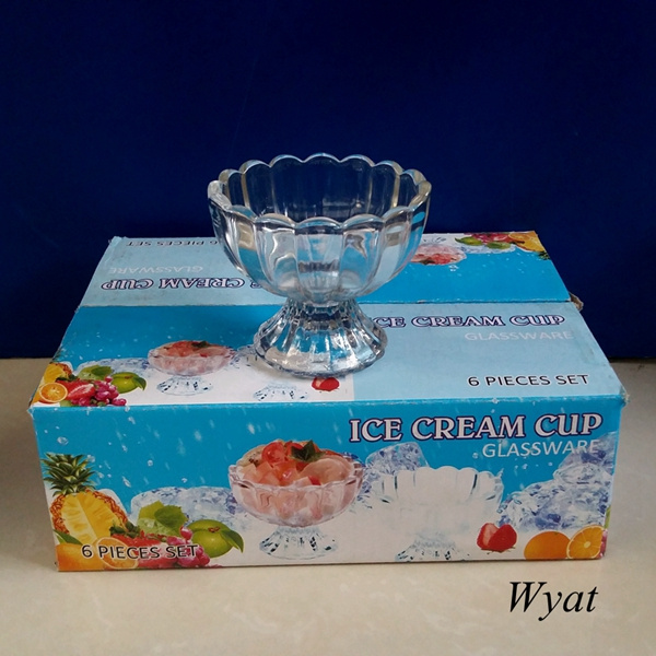 120ml 5oz Lotus Design Glass Ice-Cream Cup Glass Cup for Ice Cream