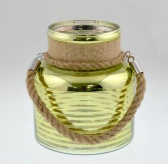 2015 New Designs Hanging Hemp Cable Wrapped Glass Candle Holders