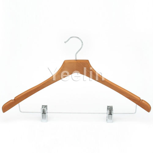 Wooden Cloth Hanger with Clips (YW223-7514NS)