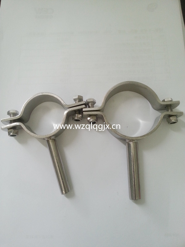 Sanitary Stainless Steel DIN Round Pipe Holder with Rod