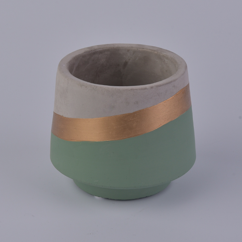 Gold Color Concrete Candle Holder