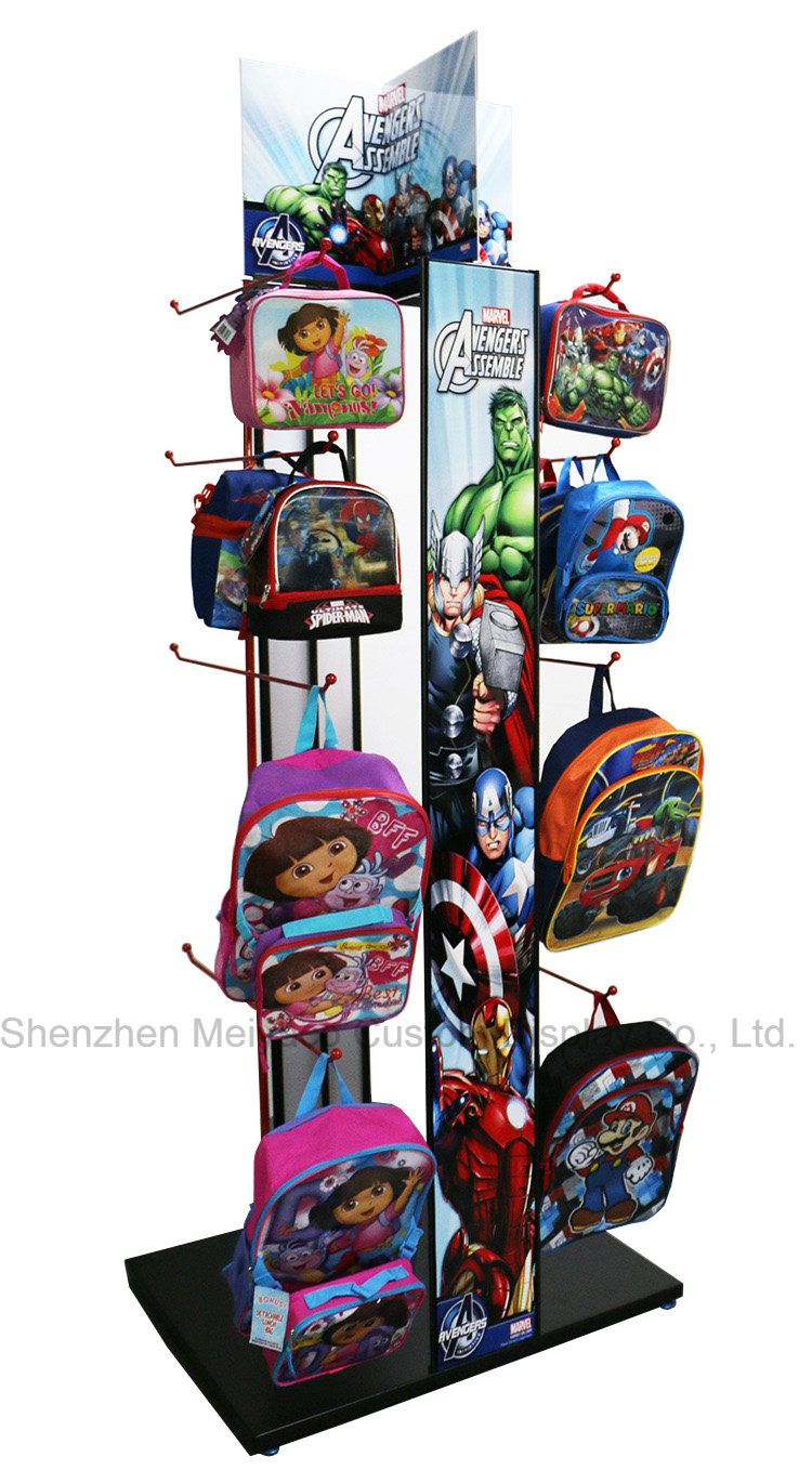 Supermarket Shelf Shop Multiple Hanging Hooks Children's School Bag Display Rack