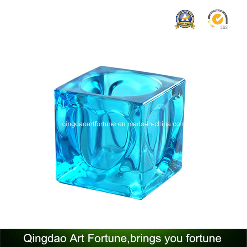 Faceted Cube Votive Glass Lamp