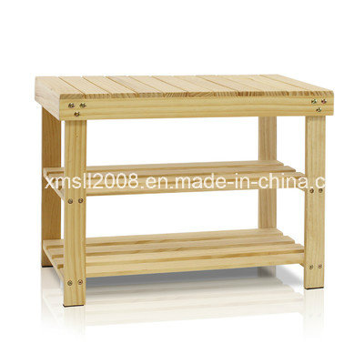 Three Tiers Pine Wood Rack with CE (G-SR10)