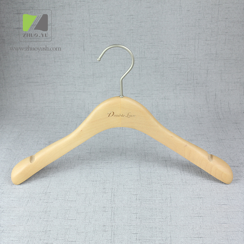 Natural Wood Clothing Hanger with Anti-Slip Groove
