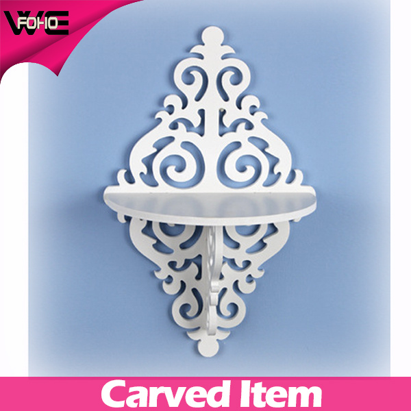 Pieced White Wall Mounted Single Small Modern Shelves