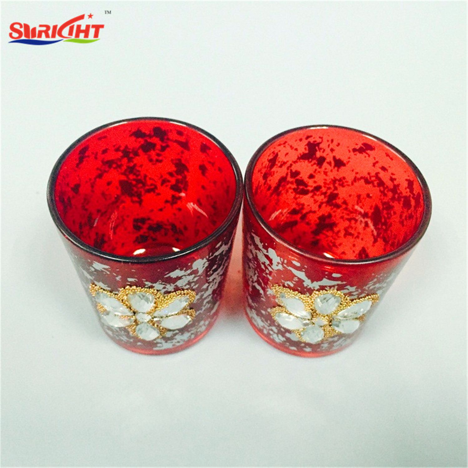 Glass Jar Candle with Blingbling Pattern and Scented