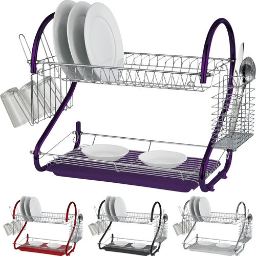 2-Tier Dish Rack, 16-Inch, Chrome