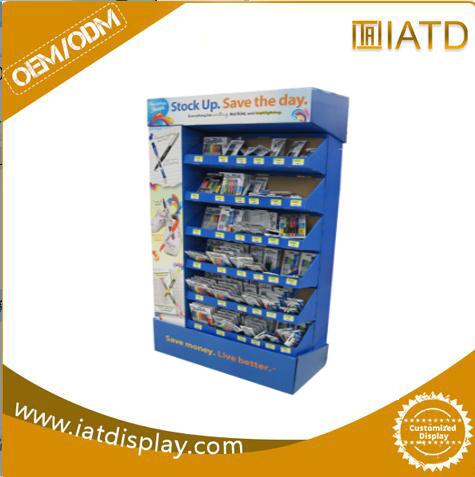 Pop up Cardboard Retail Wall Display Stand Tile Storage Shelf for Battery