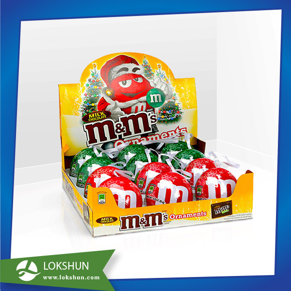 Point of Sale Cardboard Paper Display Shelf for Chocolate Shop Sale