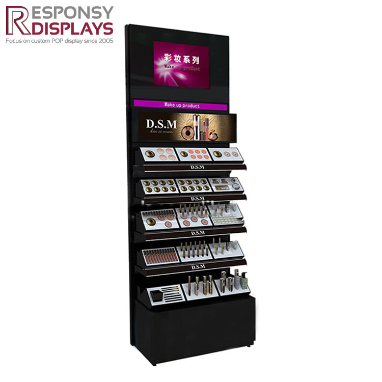 Wonderful Design Floor Health Care Product Stand Wood Cosmetic Display Rack