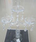 Clear Glass Candle Holder for Wedding Decoration with Three Posters,