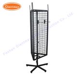 Black Spinning Free Standing Triangle Metal Hanging Wire Gird Mesh Display Rack