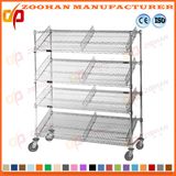 4 Tier Shelf Adjustable Metal Chrome Wire Shelving Rack (Zhw104)