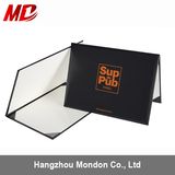 Black Pinhole Grain Certificate Holder Imprinting Custom Design -Tent Style