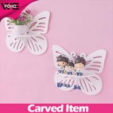 Small Wood Plastic Carved Single Bedroom Wall Shelf for Decoration