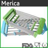 Kitchen Fruit Sink Dish Drying Rack Holder Drainer Basket Stainless Steel