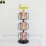 3 Layer Rotary Greeting Card Book Small Countertop Display Rack