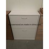 White Melamine Two Doors Shoe Cabinet