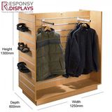 POS System Wooden Plate Mens Suit Clothes Display Rack