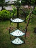3-Tier Iron Mosaic Corner Shelf