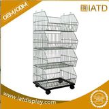 Supermarket Plastic Coated Stacking Wire Basket Rack