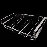 Under Cabinet Stainless Steel Wine Glass Hanger Storage Organizer Cabinet Shelf Stemware Rack Holder (3 rows)