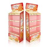 Products Display Shelf for Food, Customized 3tiered Cardboard Dumpbins Stand