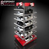 Supermarket Large Metal Floor Shoes Display Shelf Rack with Creative Logo