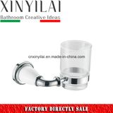 Bathroom White Chrome Plating Tumbler Holder with Glass