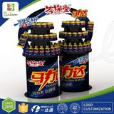New Design Corrugated Cardboard Water Bottle Display Stand Rack Wholesale