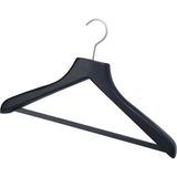 Full Matt Black Hotel Wooden Coat Hanger with Square Head