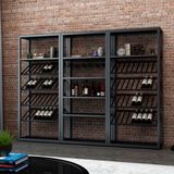 Custom Made Black Metal Wind Shelving with Large Storage Capacity