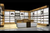 Men Shoes Store Fixture with Display Table and Wall Stand, Shoes Shop Decoration