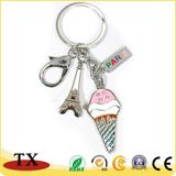 Factory Supply Fashion Custom Metal Ice Cream Tower Keychain