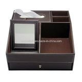 Multifunctional Faux Leather Jewelry and Cosmetic Makeup Organizer Desktop Organizer Drawer