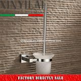 Modern Square Brass Chromed Toilet Brush Holder