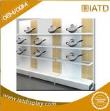 Multifunction Metal Display Rack with Wires and LED Board and Wood Base