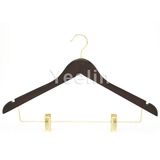 Wooden Cloth Hanger with Wire Plus Clips (YW304-3012NS)