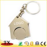 House Shape Coin Holder Coin Keychain with Custom Logo