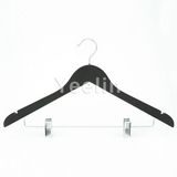 Hot Sale Rubber Coated Wooden Clothes Hanger with Clips (YW211-9314--NS)