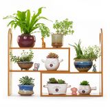 Bamboo Flowerpot/Book Shelf Creative Storage Home Office Decoration Shelf