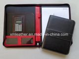 A5 Size Leather Presentation Holder Portfolio File Folder with Calculator