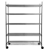 Chrome Plated Carbon Steel Mobile Wire Shelving Storage Rack