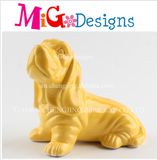 Chinese Concession Pink Stoneware Dog Money Box