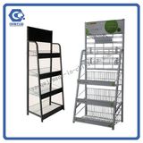 Free Standing Metal Surpermaket Black Slatwall Beverage Display Rack