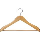 Natural Wooden Suit Hanger with Anti-Slip Bar